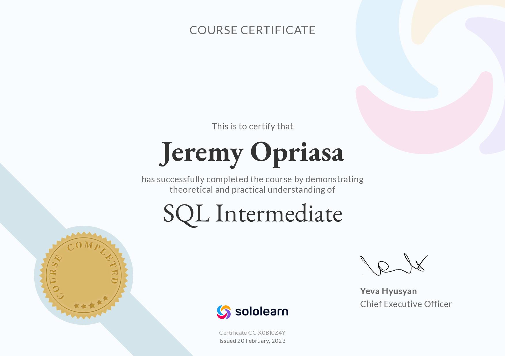 SQL Certification